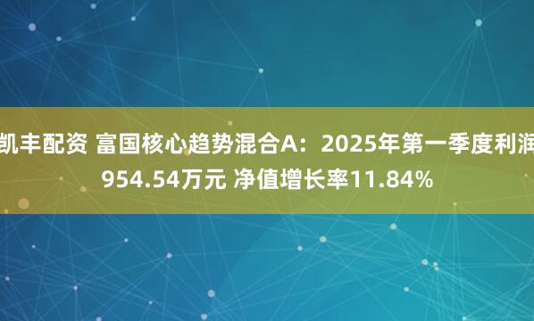凯丰配资 富国核心趋势混合A：2025年第一季度利润954.54万元 净值增长率11.84%