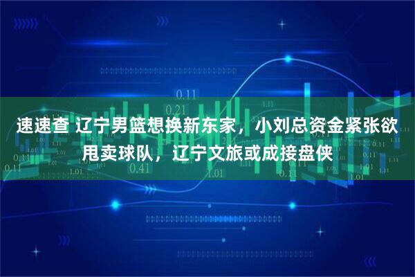 速速查 辽宁男篮想换新东家，小刘总资金紧张欲甩卖球队，辽宁文旅或成接盘侠